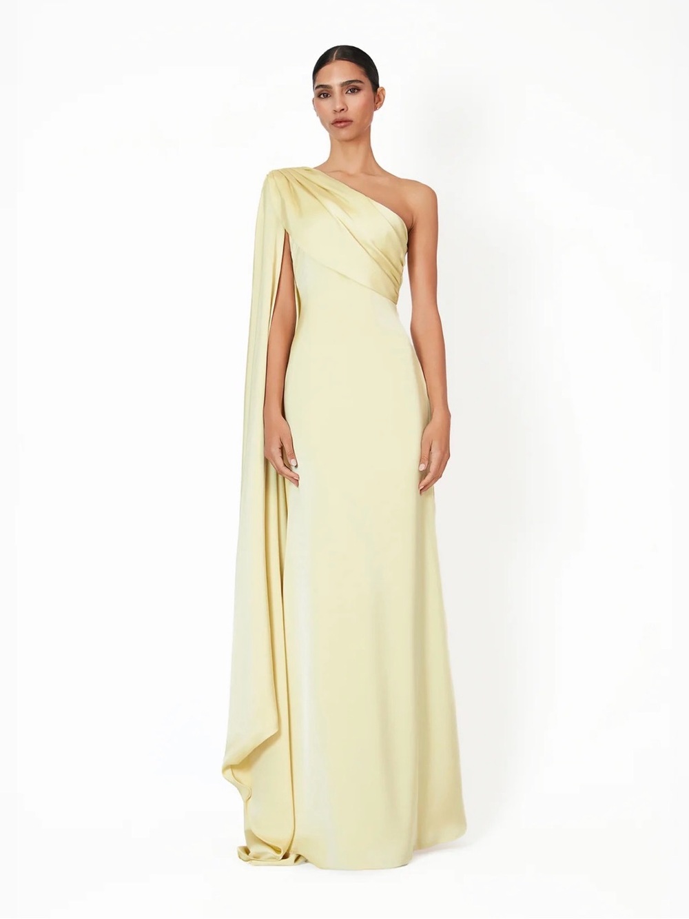 KHANUM’S Kodil One-Shoulder Yellow Evening Gown